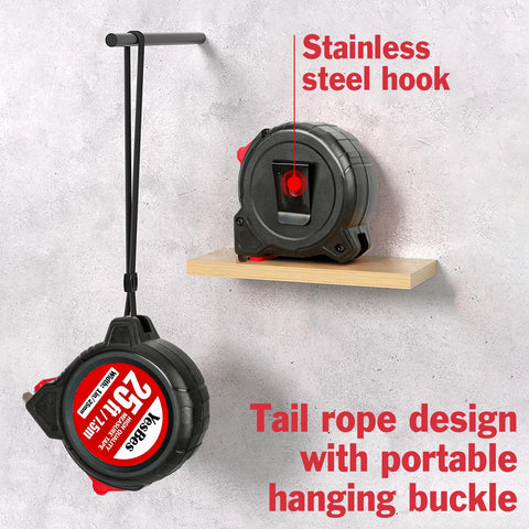 YesBes retractable tape with easy press lock improves single-handed use.