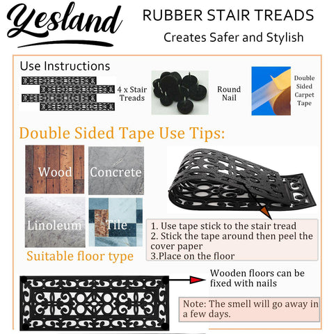 Yesland entryway stair mats enhance curb appeal and cleanliness.