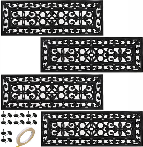 Yesland rubber stair treads 4-pack provide slip resistance for outdoor steps.