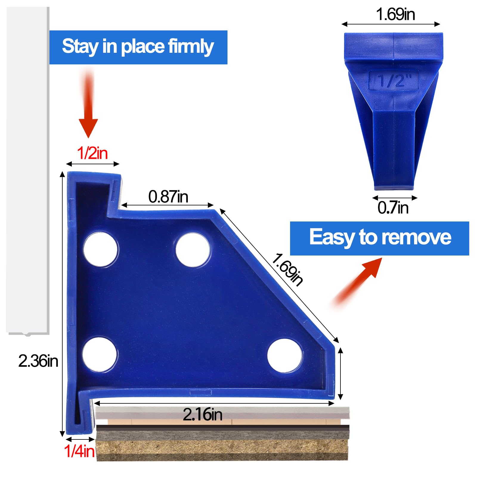 Yesland triangle-structure spacers provide stable placement during installation.