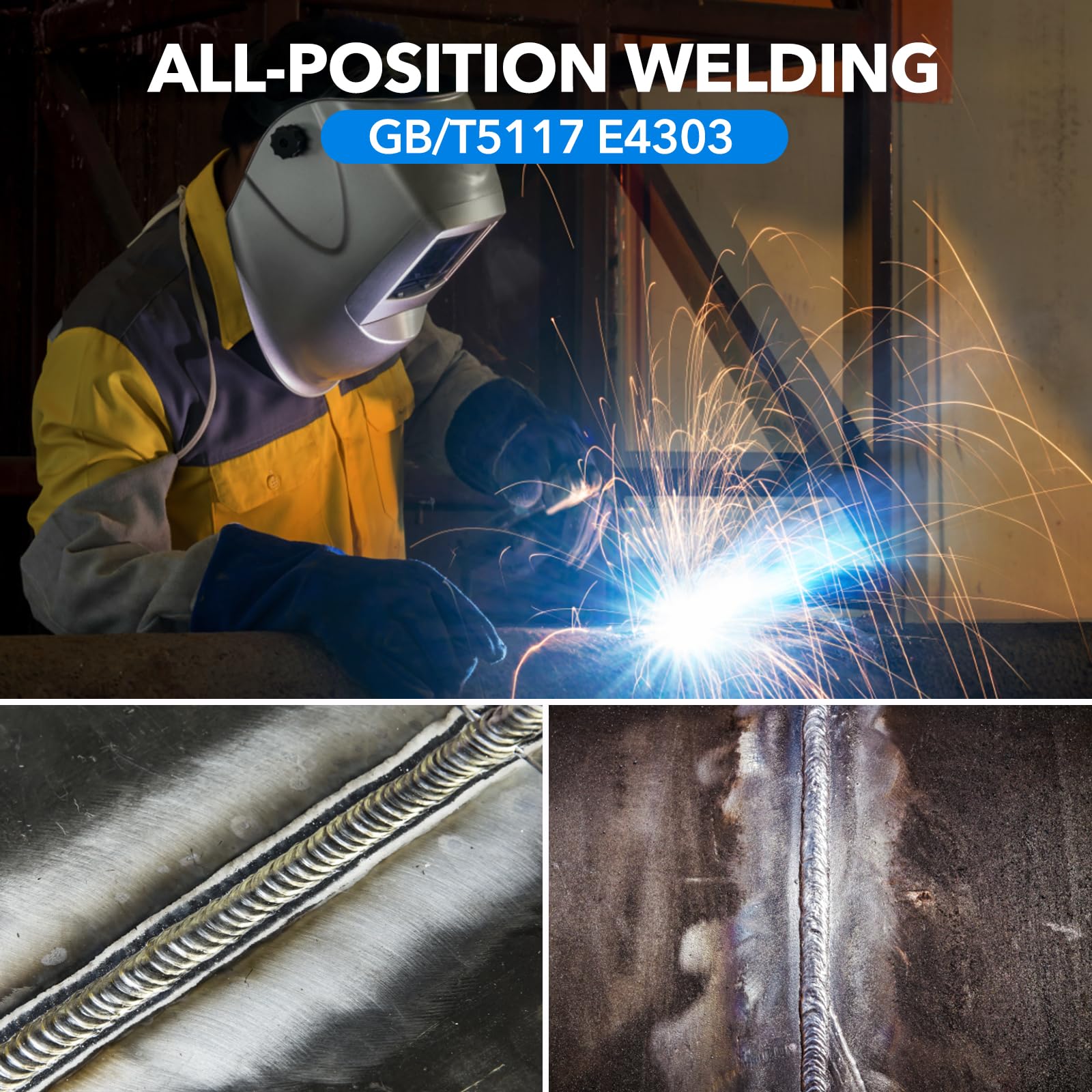 YesRight arc glow during welding highlights controlled heat and slag removal.