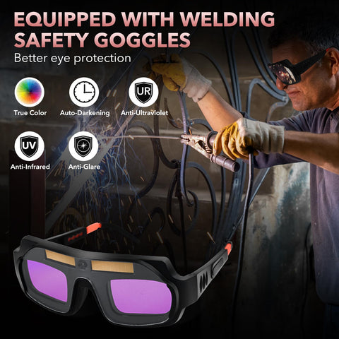 YesRight auto-darkening welding goggles with true color visibility improves bead control.