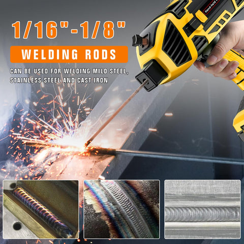 YesRight welding machine rod capacity 1/16 to 1/8 inch in action