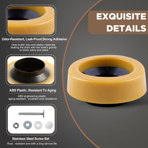 YESSYMAN wax ring kit includes stainless bolts, nuts, and washers for secure mounting