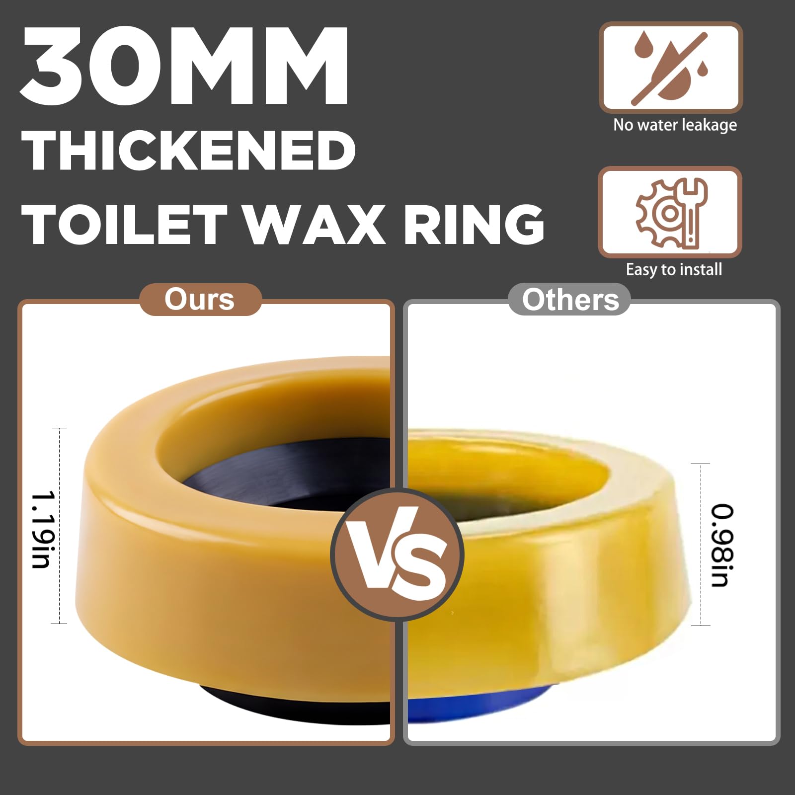 YESSYMAN wax ring fits 3-inch and 4-inch waste lines for versatility