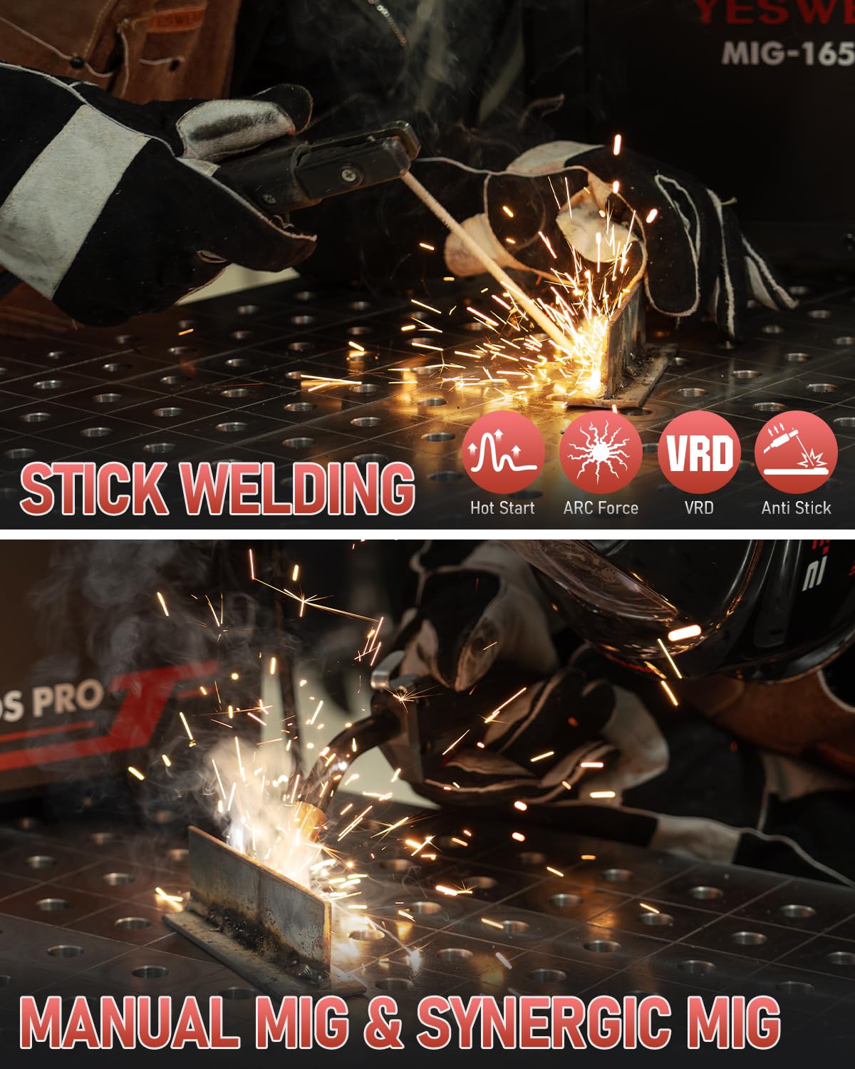 YESWELDER 165DS PRO portable 18lbs design supports on-the-go welding projects