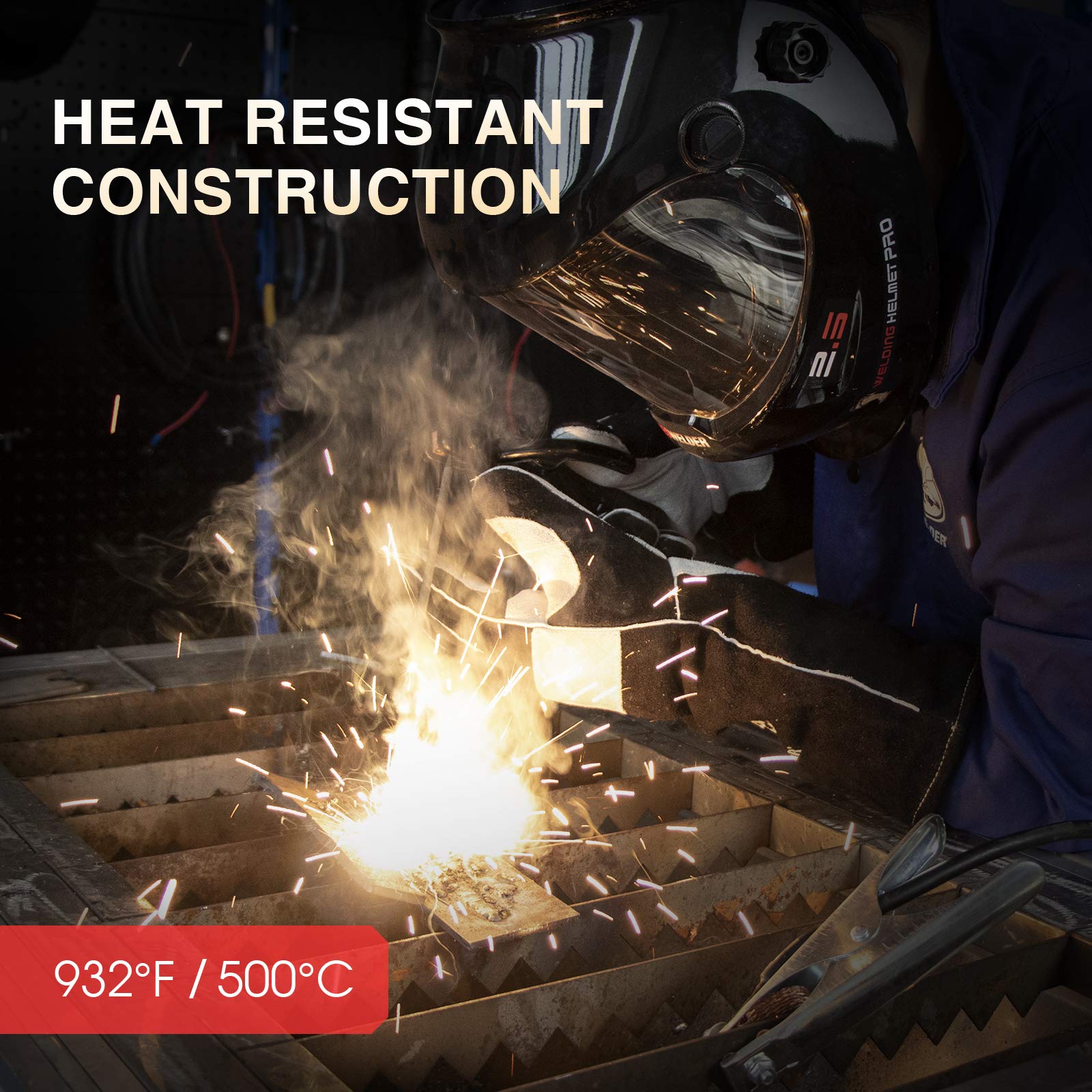 YESWELDER 16in MIG gloves knit liner provides heat resistance and comfort