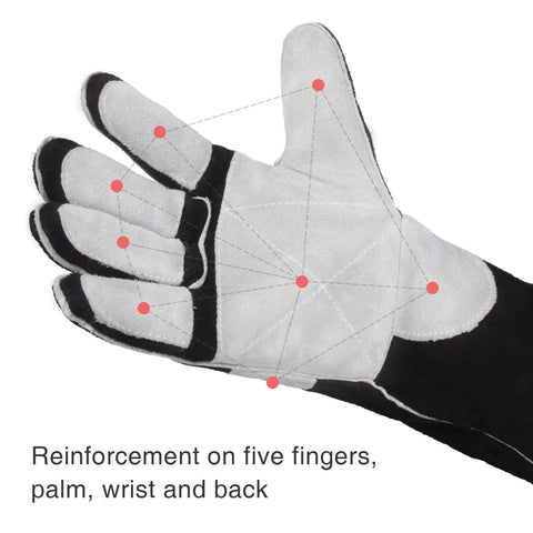 YESWELDER 16in MIG gloves thumb design enhances ergonomic comfort and precision