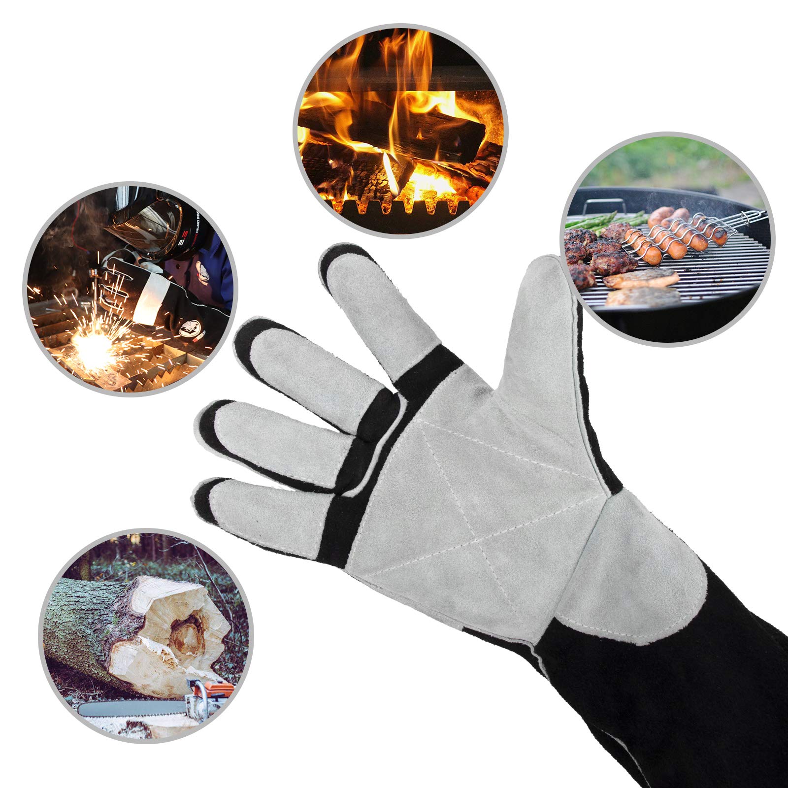 YESWELDER 16in MIG gloves top grain leather offers rugged protection