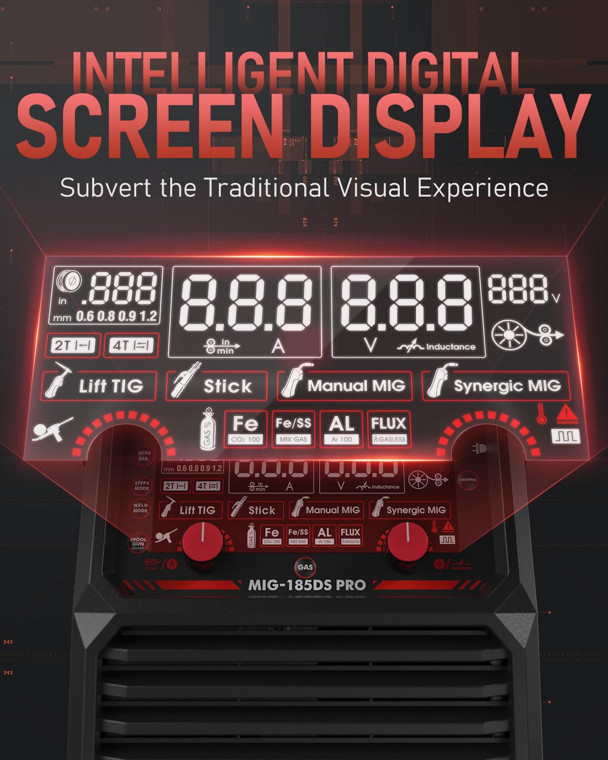 YESWELDER 185A MIG Welder digital display for precise control