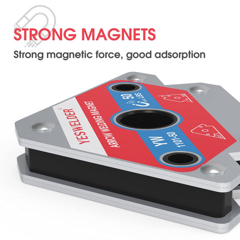 YESWELDER 45-degree angle magnet enables precise corner alignment during weld setup