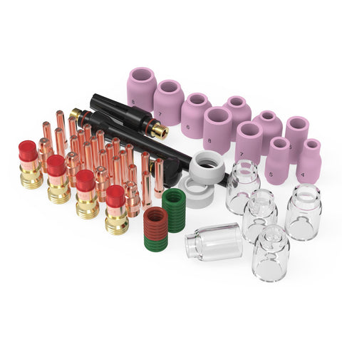 YesWelder 68pcs TIG torch stubby gas lens kit enables flexible welding setups