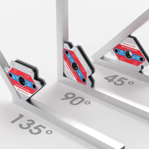 YESWELDER 90-degree angle magnet helps square joints with hands-free positioning