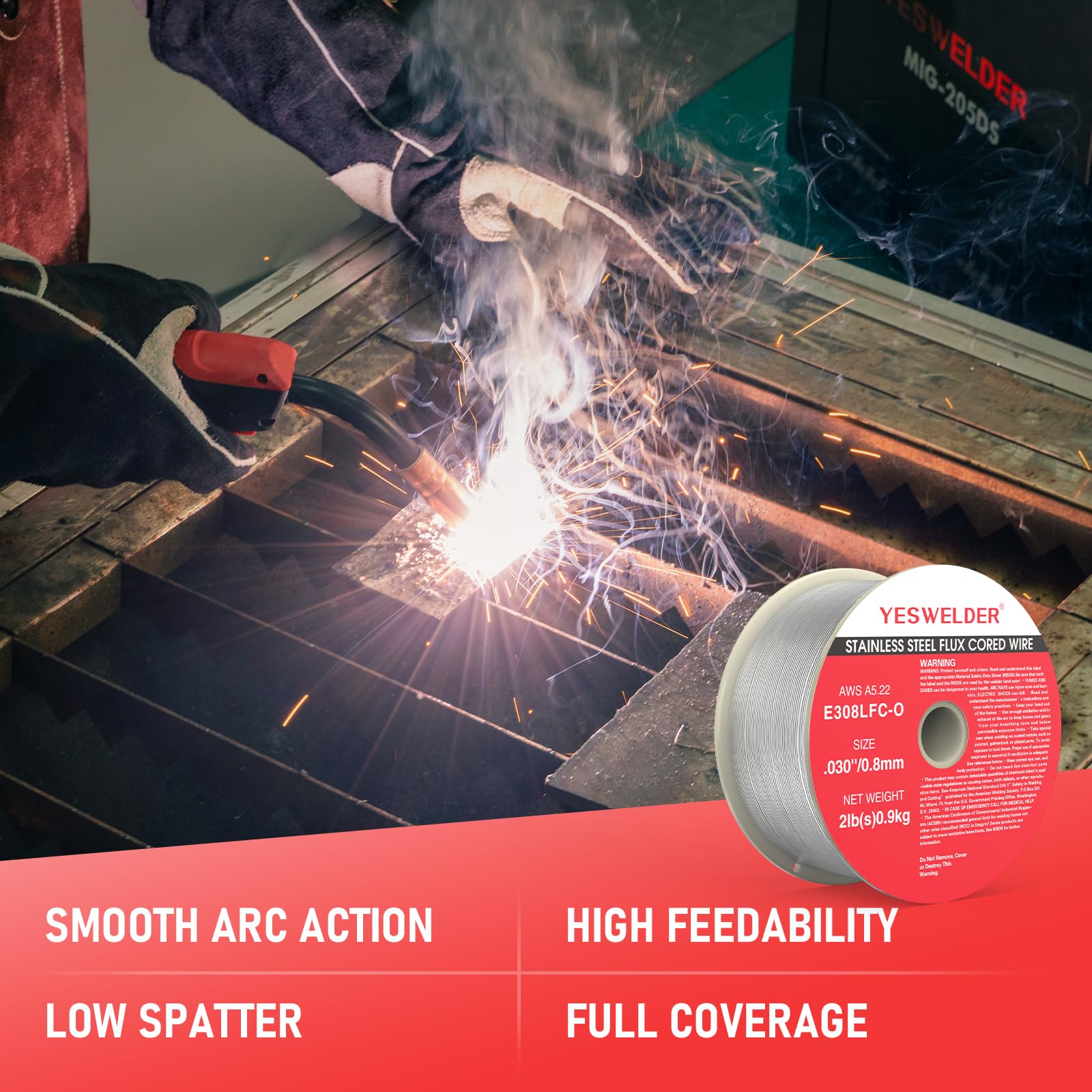 YesWelder ABS-spool keeps the wire secure and portable for outdoor welding