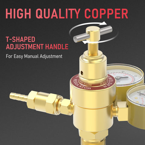 YesWelder CGA580 inlet connection interface for wide cylinder compatibility