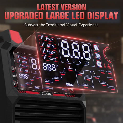 YESWELDER CT-520 pulse TIG mode enabling controlled heat input