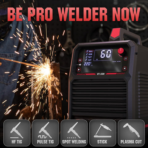 YESWELDER CT-520 stick welding versatility on thicker materials