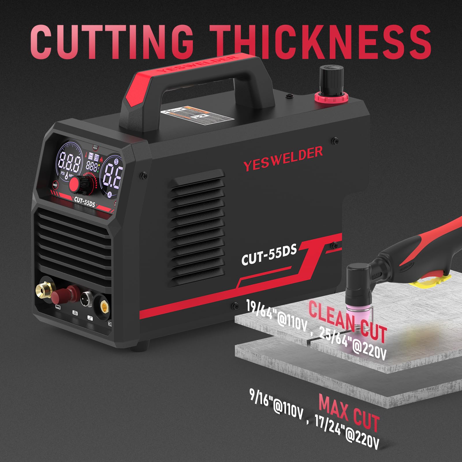 YESWELDER CUT-55DS non-touch pilot arc torch cutting rough surfaces