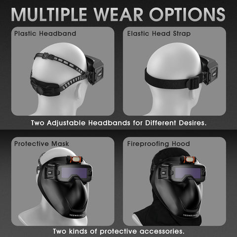 YesWelder detachable goggles offer flexible wear in tight spaces