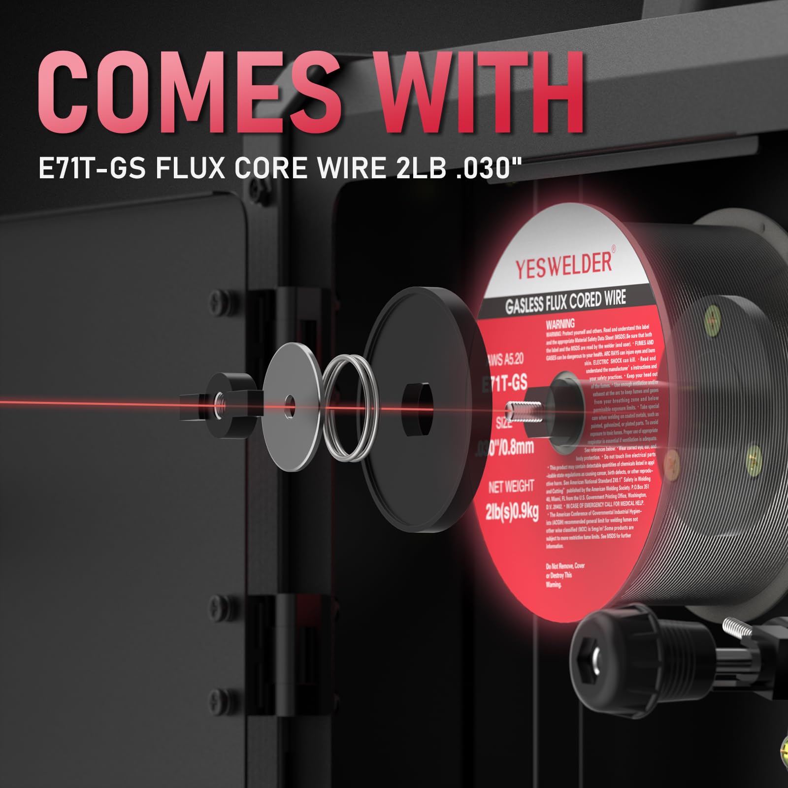 YesWelder digital display shows welding current for accurate control.
