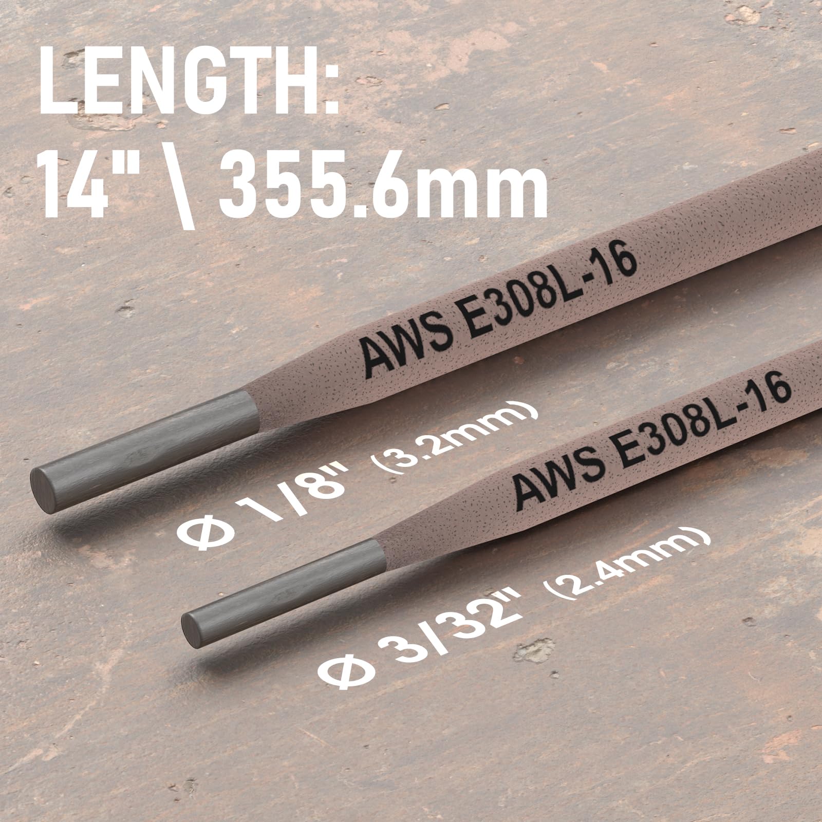 YesWelder E308L-16 all-position arc rods for versatile stainless welding.