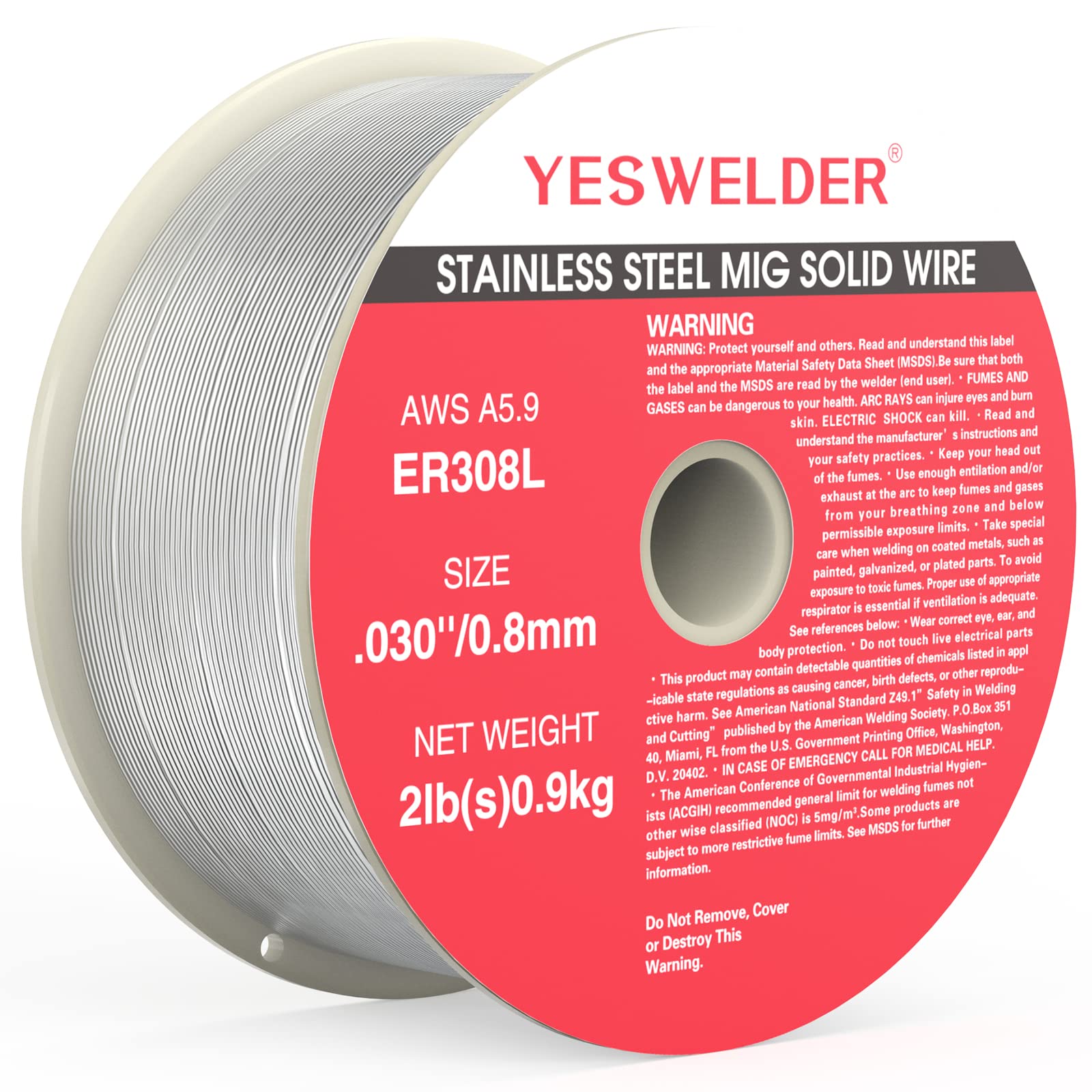 YesWelder ER308L MIG wire on 2 lb ABS spool for easy feeding