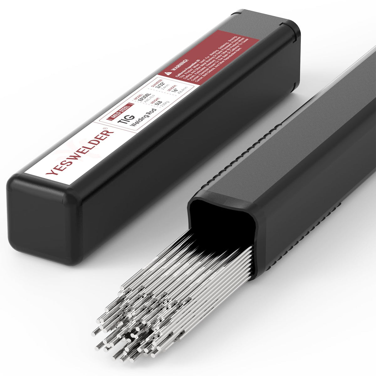 YesWelder ER308L TIG rod in box front for versatile stainless welds.