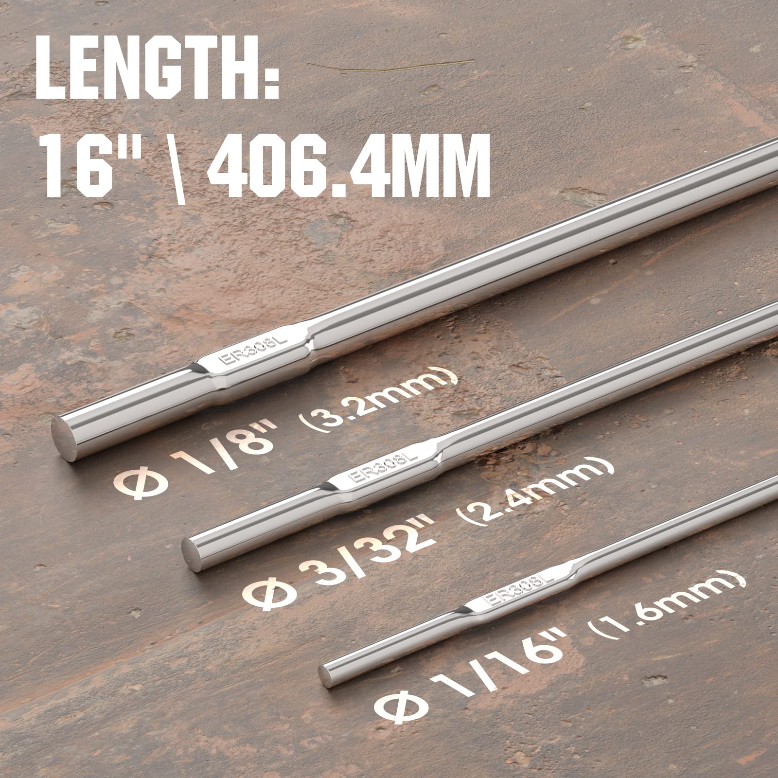 YesWelder ER308L TIG rod box side highlights corrosion resistance potential.