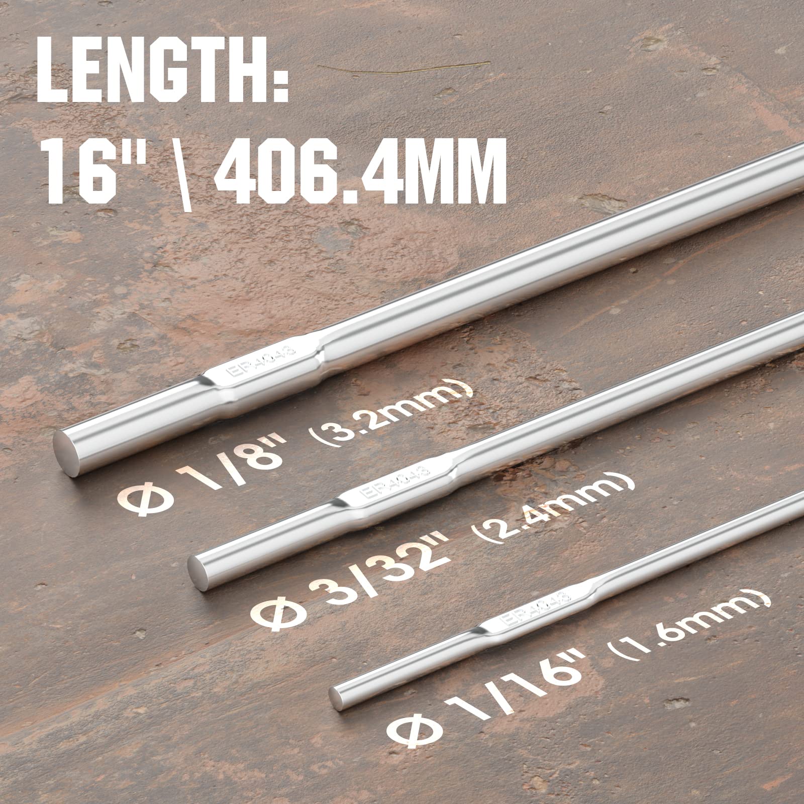 YesWelder ER4043 rod closeup shows smooth surface for cleaner welds.