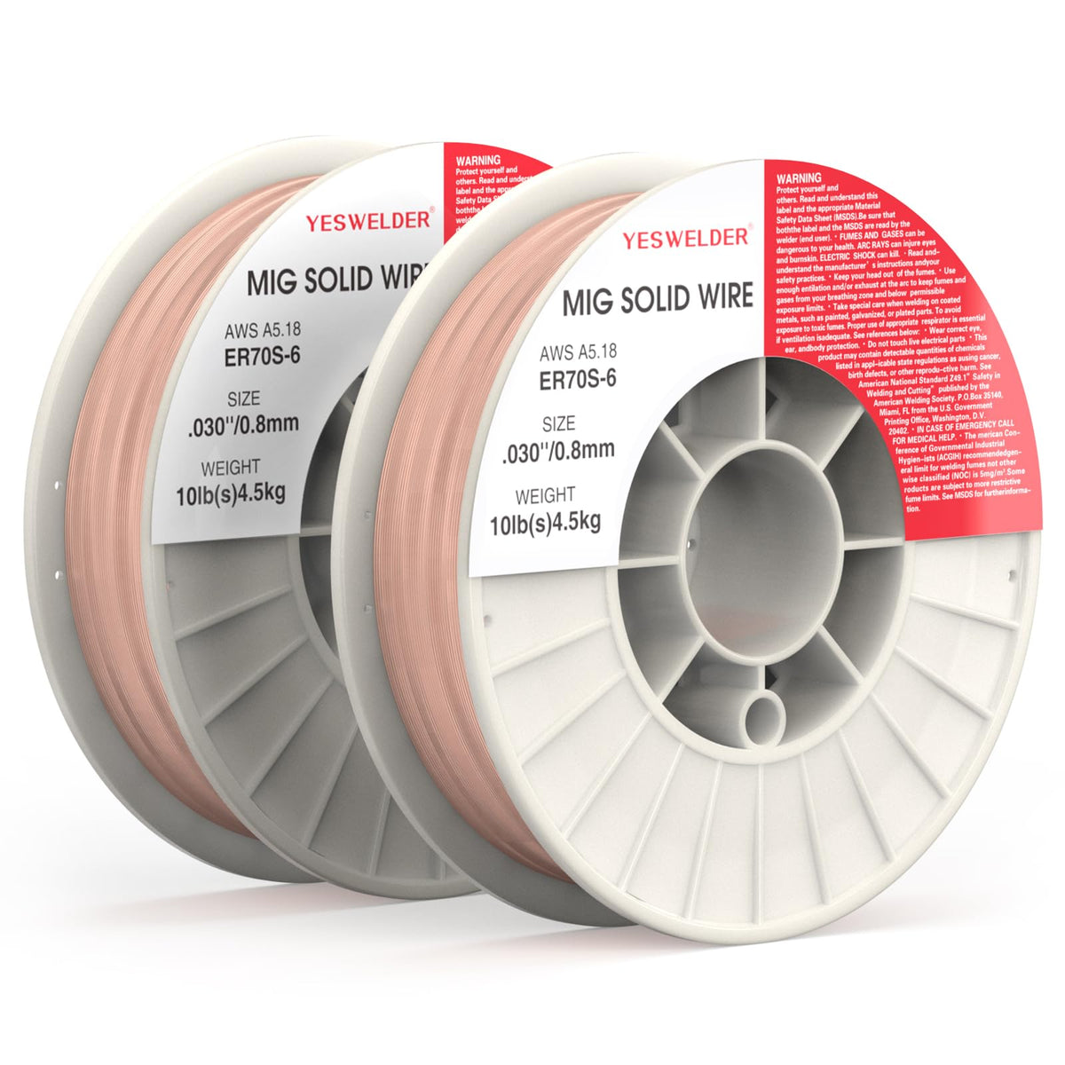 YESWELDER ER70S-6 wire spool for consistent, smooth weld beads in mild steel projects.