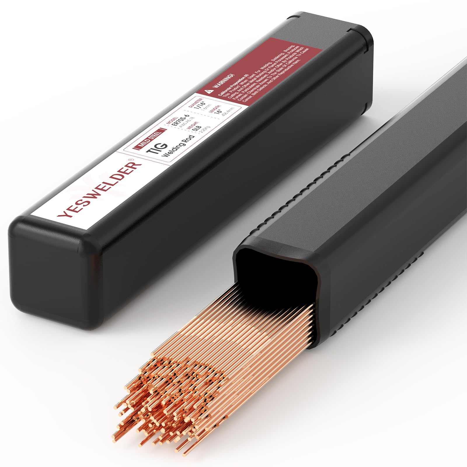 YESWELDER ER70S-6 1/16 x 16 in TIG welding rod for clean bead formation.