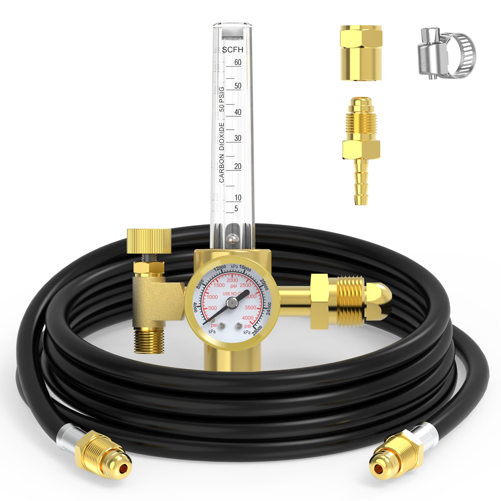 Yeswelder flow-meter regulator front view for secure MIG/TIG gas delivery.