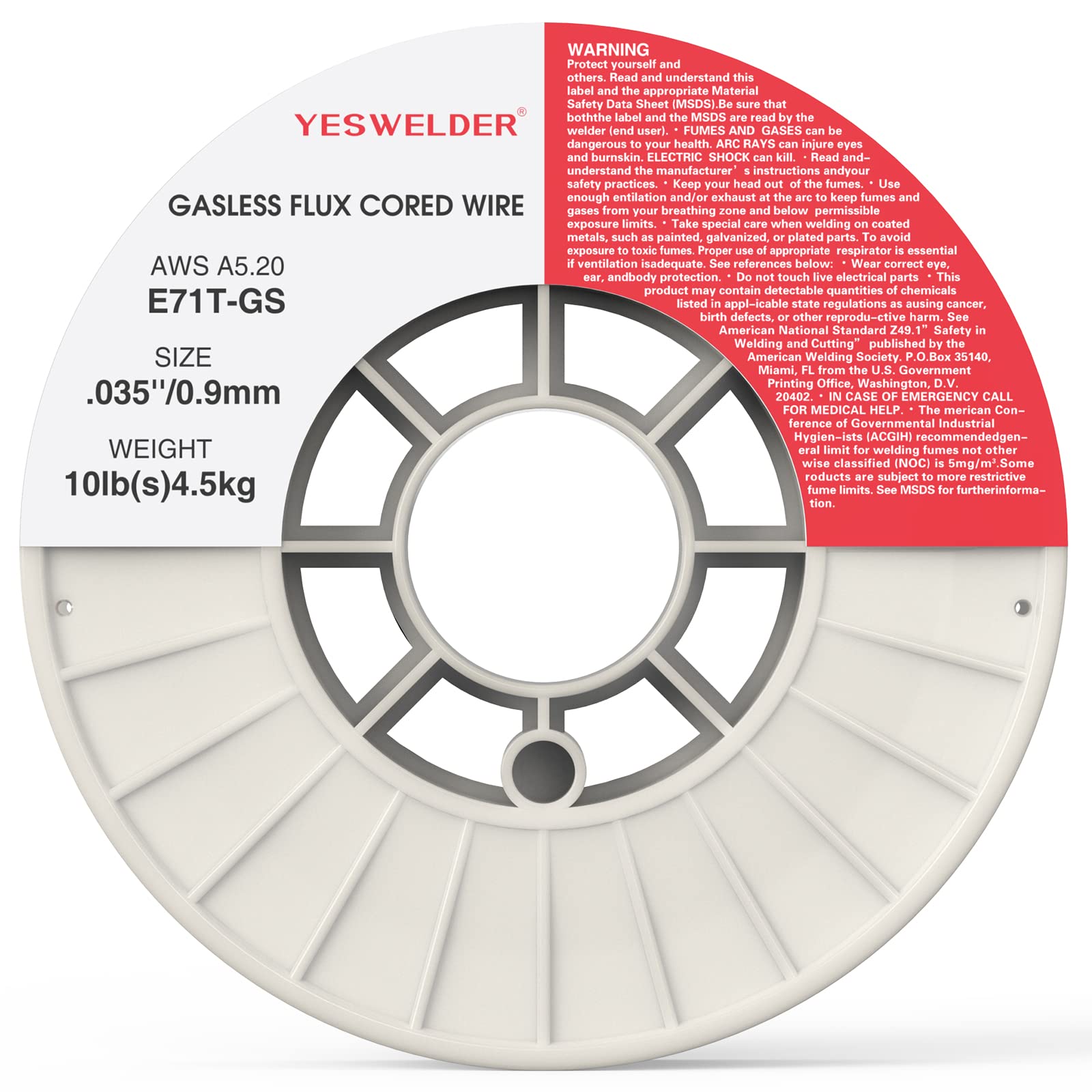 YESWELDER flux core wire arc stabilization shown, improves control during welding sessions