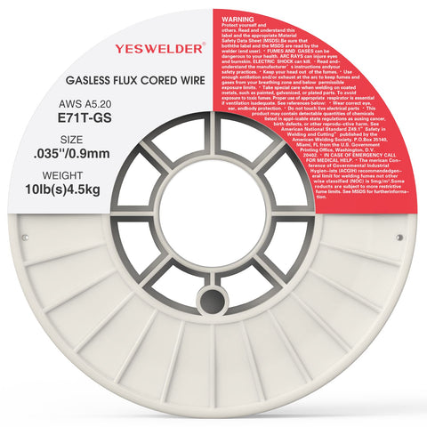 YESWELDER flux core wire arc stabilization shown, improves control during welding sessions