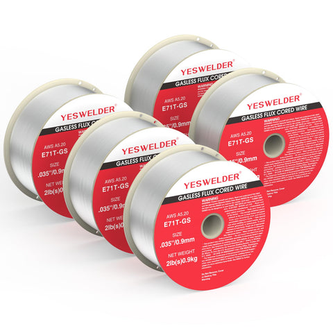 YESWELDER flux core wire E71T-GS 0.035 in spool ready for outdoor welding with self-shielding