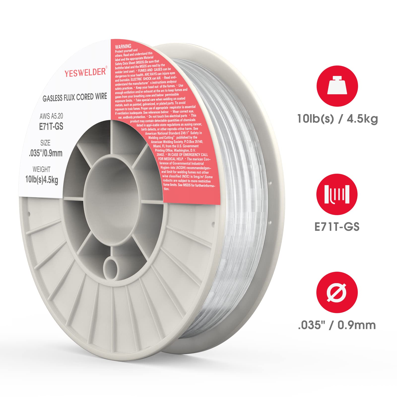 YESWELDER flux core wire delivers low spatter for cleaner beads in practice
