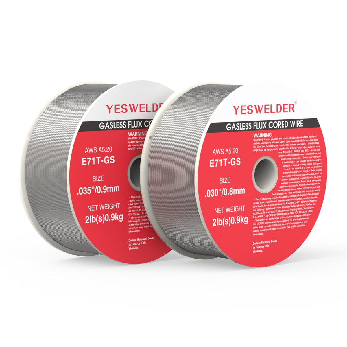 YESWELDER flux core wire spool with 2lb package for steady welding