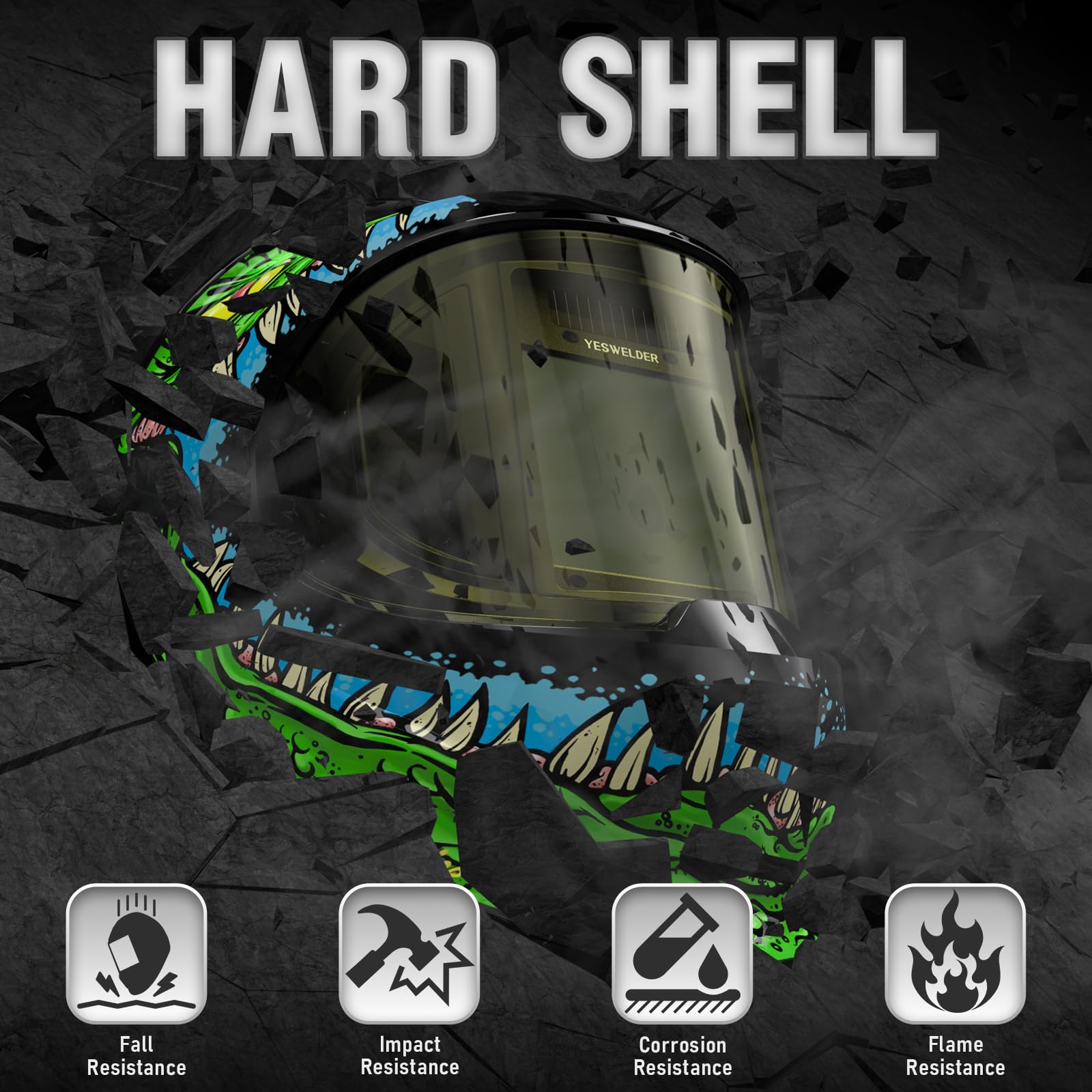 YESWELDER wide shade range supports TIG, MIG, MMA and more