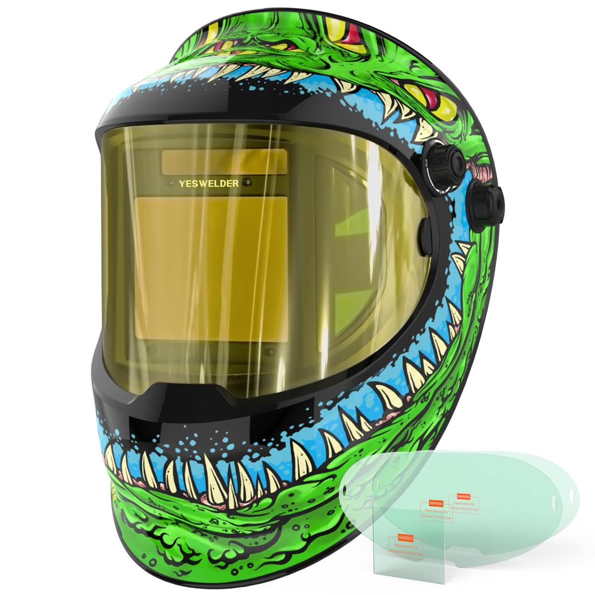 YESWELDER helmet side view for better situational awareness during welding tasks