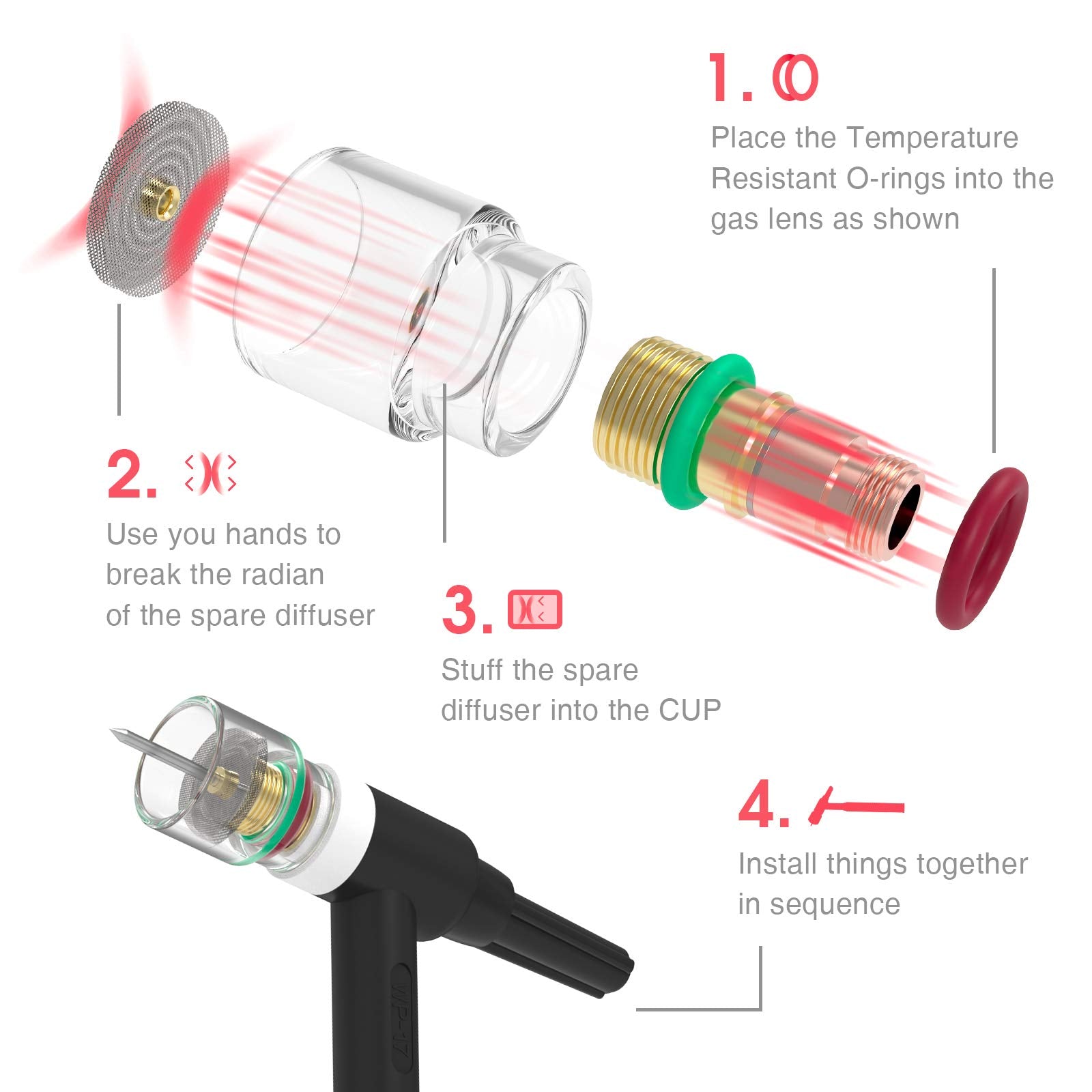 YESWELDER insulating rings pack helps CK Torch compatibility variations.