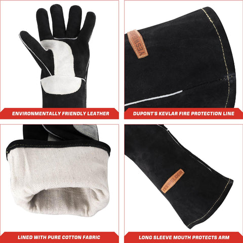YESWELDER Leather Forge gloves with easy on-off design and comfort