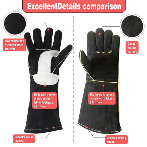 YESWELDER Leather Forge gloves offer heat resistance for long sessions