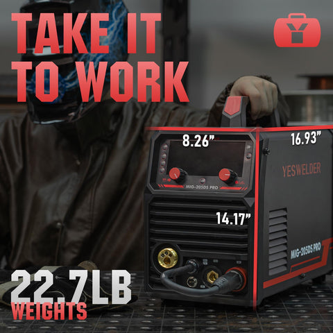 YESWELDER MIG-205DS PRO ideal for automotive, fabrication, and DIY projects.
