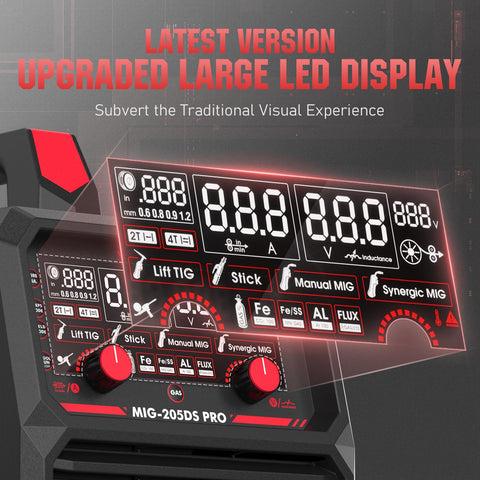 YESWELDER MIG-205DS PRO dual voltage capability for flexible power options.