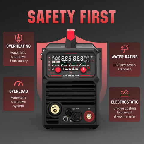 YESWELDER MIG-205DS PRO compact design suitable for shop or field use.