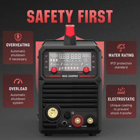 YESWELDER MIG-250PRO suitable for automotive, construction, and DIY projects.