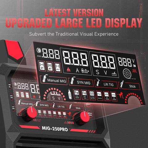 YESWELDER MIG-250PRO six-in-one multiprocess welding capability in one machine.