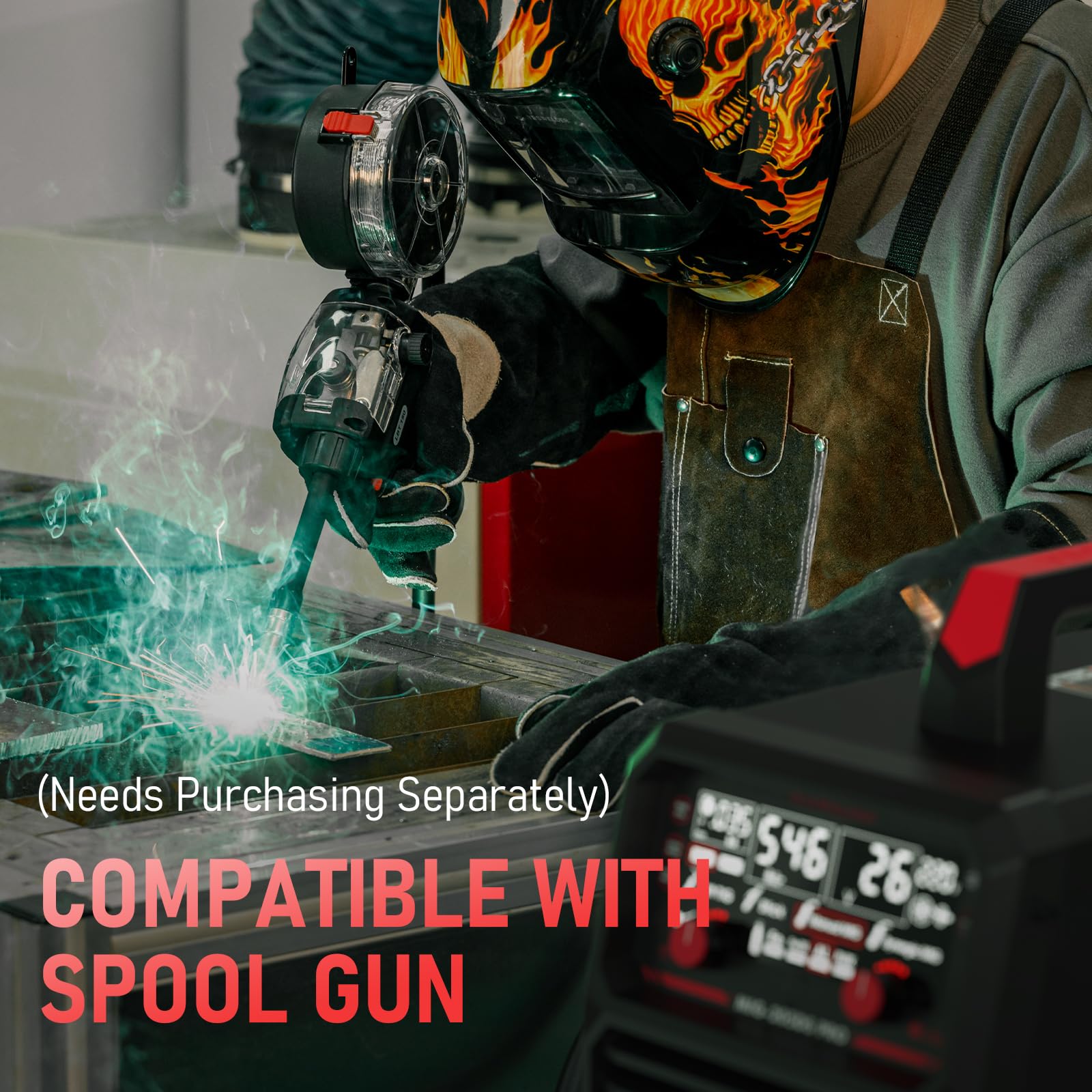 YESWELDER MIG-250PRO synergic MIG arc control for guided feeding and arc stability.