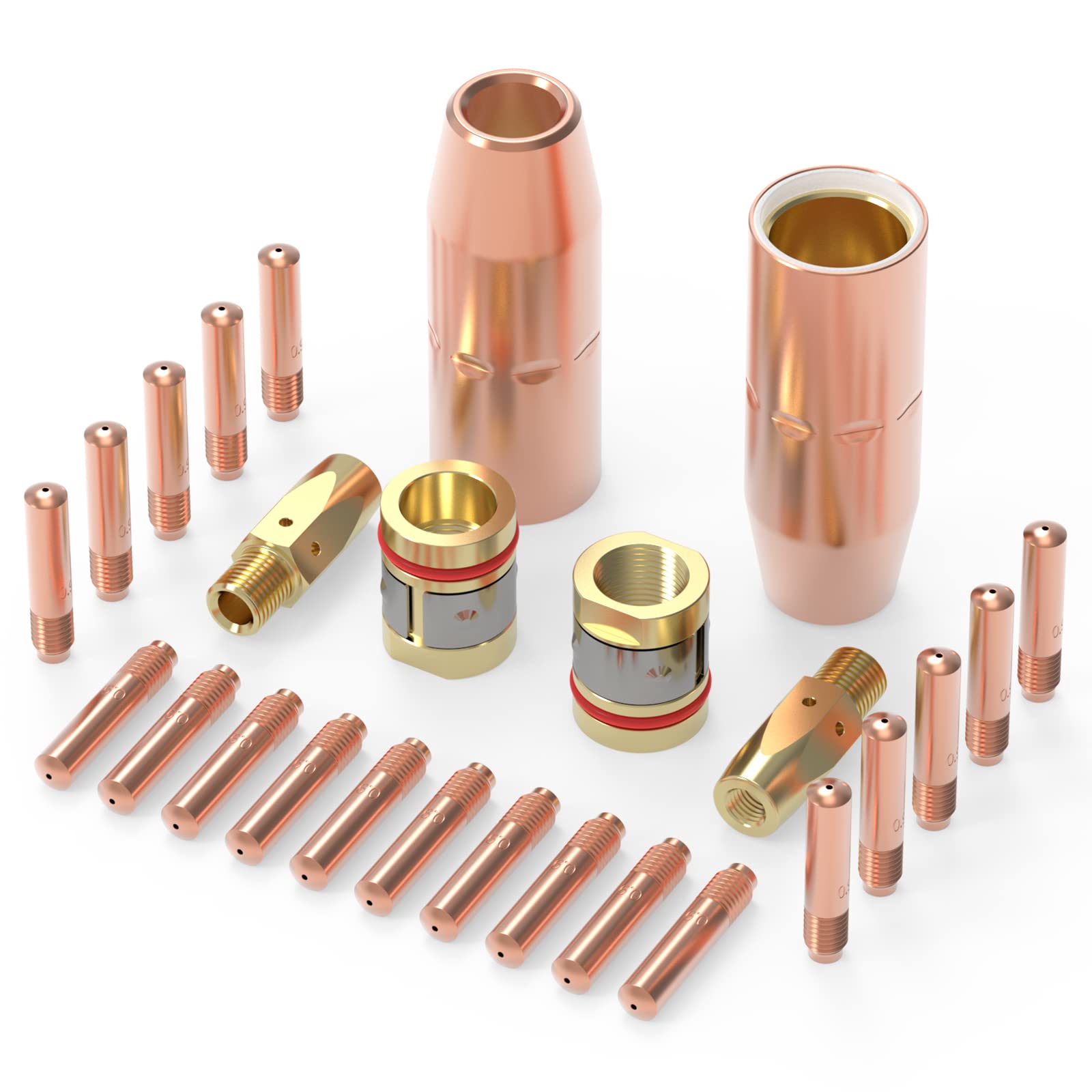 YESWELDER MIG accessory kit with 035 tip-nozzle-diffuser for clean, consistent shielding