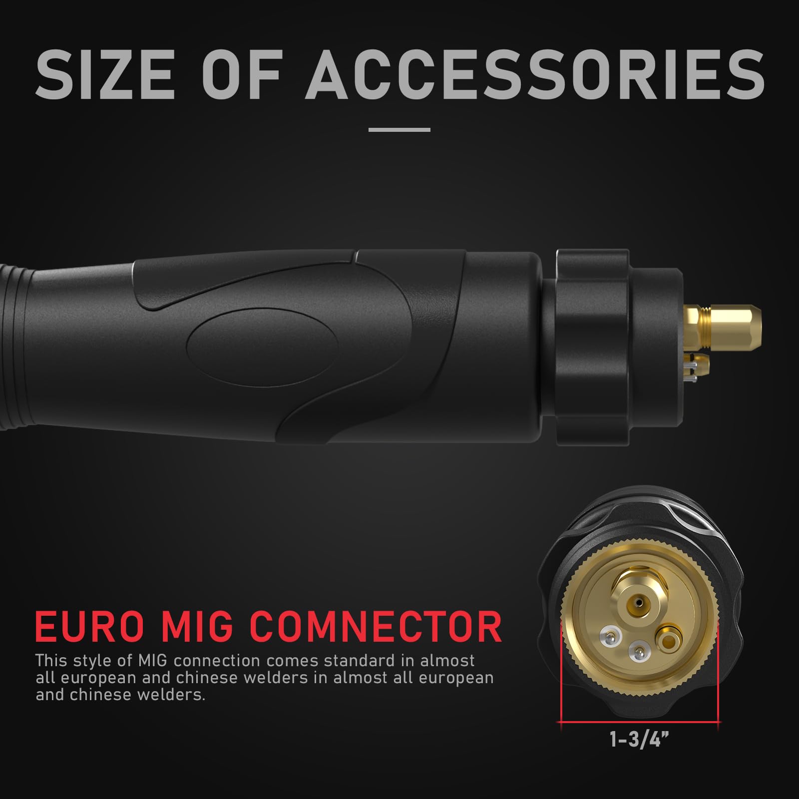 YesWELDER 15ft MIG gun with long lead for flexible reach.